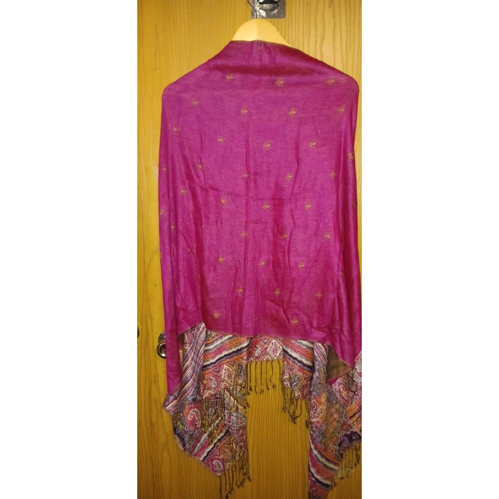 Beauty And The Bliss Wrap Cardigan Womens One Size Multicolor Pink Paisley... - Picture 7 of 7